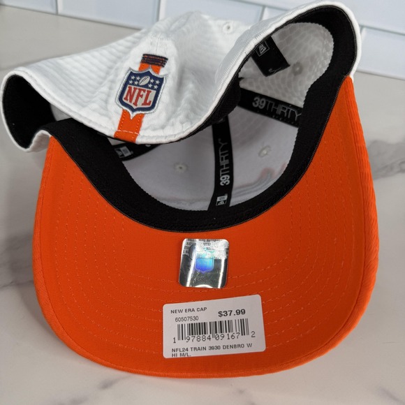 Denver Broncos Hat Cap Fitted Men Medium-Large White Orange NFL New Era 39Thirty - Picture 9 of 13